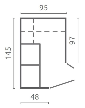 Eckschrank Nano in Graphit/Enigma ideal für einen Schrank mit hohem Nutzwert und moderner Optik
