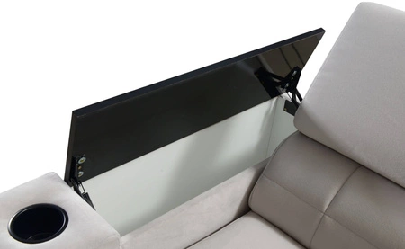 Ecksofa mit Schlaffunktion Belvi IV dunkelbeige links elegantes Ecksofa für Wohnzimmer praktischer Stauraum in Seitenwand