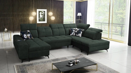 Ecksofa mit Schlaffunktion Buffalo VI grün links Funktionelles und stilvolles Ecksofa mit drei Bettkästen