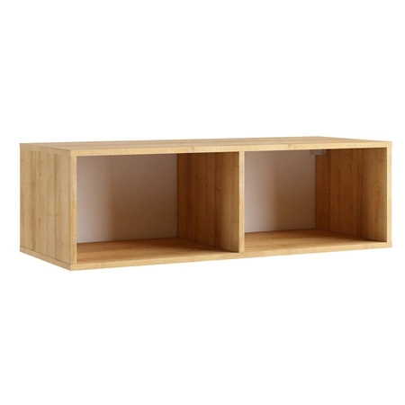 Möbel Apulia XXXIV weiß glänzend / goldene Eiche ein außergewöhnlich stilvolles Wandelement einfache Elemente, die in jedes Interieur passen