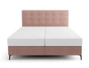 Boxspringbett Irvine 140x200 rosa stilvolles Bett mit Bettzeugablage und hohem Kopfteil besticht durch sein elegantes Design
