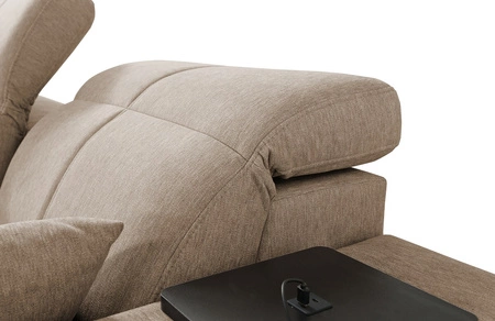 Ecksofa mit Schlaffunktion Tesalia III beige links bequemes Ecksofa mit verschiebbarer Rückenlehne zwei Container für Bettzeug