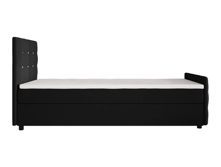 Boxspringbett Kansas 90x200 schwarzes Bett im modernen skandinavischen Stil mit gepolstertem Kopf- und Fußteil