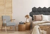 Gepolstertes Paneel Hexagon 30x26 cm graphit stilvolles Wandpaneel Veloursstoff modische Dekoration jedes Interieurs