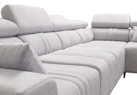 Ecksofa mit Schlaffunktion Castel XI beige rechte Seite bequemes Ecksofa mit Bettzeugablage strapazierfähiger Stoff