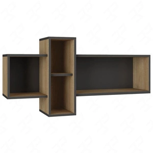 Regal Nano 110 cm graphit / Eiche riviera modernes Möbeldesign hochwertige Regalkante mit Spezialfurnier verarbeitet