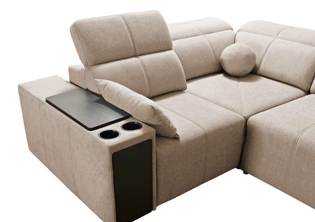 Ecksofa mit Schlaffunktion Tesalia II Lux grau Esche links komfortables Ecksofa mit verschiebbarer Rückenlehne und ausziehbarer Fußstütze