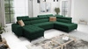 Ecksofa mit Schlaffunktion Bolmso VI grün links bequemes Ecksofa mit verstellbaren Kopfstützen dekorative Steppung auf der Sitzfläche
