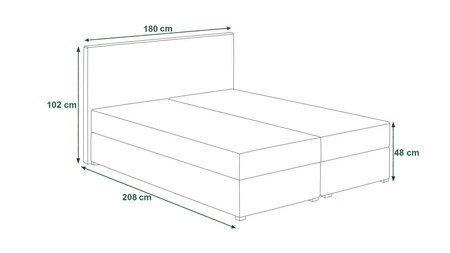 Boxspringbett Fargo 180x200 dunkelrot Bett im modernen skandinavischen Stil mit markantem Kopfteil