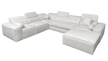 Ecksofa mit Schlaffunktion Viano VIII grau Esche rechts modernes Ecksofa mit interessantem Design Container für Bettzeug