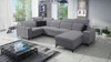 Ecksofa mit Schlaffunktion Kelly Sleek IV grau rechts mit Bettkästen aus Webstoff