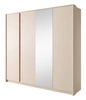 Beloit 223 cm Spiegelschrank Eiche beige moderne Form originelle vertikale LED-Beleuchtung idealer Kleiderschrank für Schlafzimmer