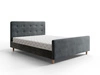 Polsterbett Isara 180x200 in Graphit mit Stauraum in einem modernen skandinavischen Stil mit einem markanten Kopf- und Fußteil