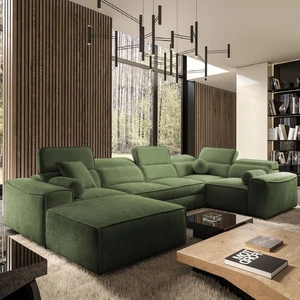 Ecksofa mit Schlaffunktion Viano IV grünes links Designer Ecksofa das sich perfekt in moderne Einrichtungen einfügt