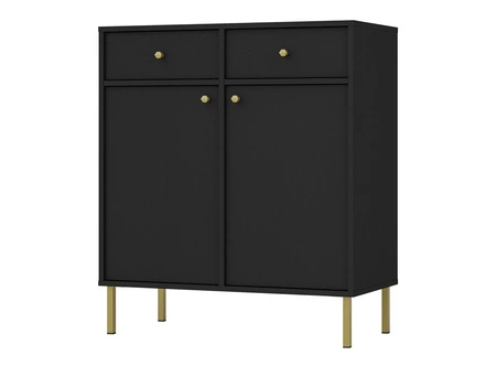 Kommode Kioto II 84 cm schwarz graphit ideale Kommode für Wohnzimmer oder Schlafzimmer im modernen Stil hohe Metallbeine