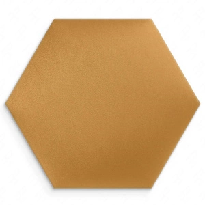 Gepolstertes Paneel Hexagon 40x35 cm gelb stilvolles Wandpaneel Veloursstoff modische Dekoration jedes Interieur