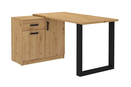 Makana Eiche handwerkliche Ecke Schreibtisch Kommode mit Schublade und Regale stilvolle und funktionale Möbelstück mit 28mm Top 