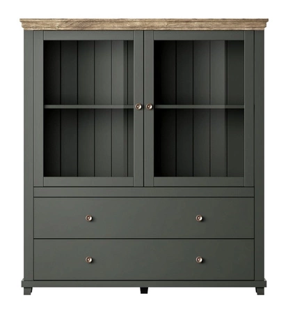 Wohnzimmermöbel Set Evora Flasche grün / Eiche lefkas wird die Liebhaber von markanten Interieurs mit seinem attraktiven Design und Funktionalität begeistern