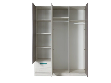 Kleiderschrank Rest 145 cm Eiche Handwerk weiß / Esche modernes und funktionelles Möbelstück für das Jugendzimmer