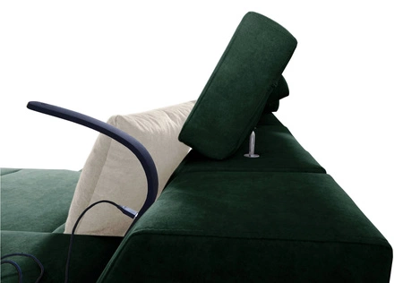 Ecksofa mit Schlaffunktion Alcamo graphit/weiß rechts elegantes Ecksofa mit einer ausziehbaren praktischen Schublade an der Seite des Möbels