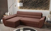Ecksofa mit Schlaffunktion Fogu III Indisch rosa linkshändig stilvolles Ecksofa mit Armlehnen Container für Bettzeug Kordstoff