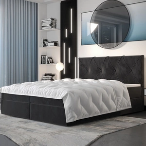 Boxspringbett Arvada 160x200 graphit Bett im modernen skandinavischen Stil mit gepolstertem Kopfteil