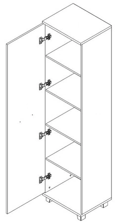 Bücherregal mit Türen Maximus 50 cm weiß modernes Möbeldesign hochwertige Verarbeitung Bücherregalkanten mit Spezialfurnier verarbeitet