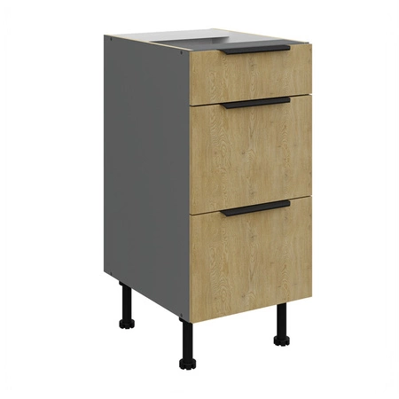 Küchenmöbel Set Corsico 260 cm elegante Küchenschränke in trendigen und natürlichen Farben Metallkantengriffe