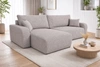 Ecksofa mit Schlaffunktion Fiesta XL beige universal Ecksofa mit Stauraum für Bettzeug strapazierfähiges Webstoffgewebe