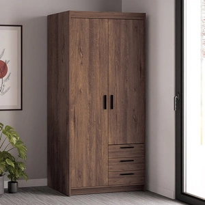 Rene Kleiderschrank 90 cm Eiche lefkas modernes Design ABS Einfassung ideal für Schlafzimmer oder Kleiderschrank Zimmer geräumige Schubladen