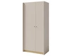 Kleiderschrank Olivio 90 cm sandbeige/geölte Eiche modernes Design ABS-Finish dezente schwarze Griffe