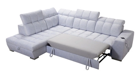 Ecksofa mit Schlaffunktion Luigi VII grau Esche links bequemes Ecksofa in einer modernen Form