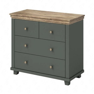 Evora 90 cm Kommode Flasche grün / Eiche lefkas ideal für moderne klassische und skandinavische Innenräume