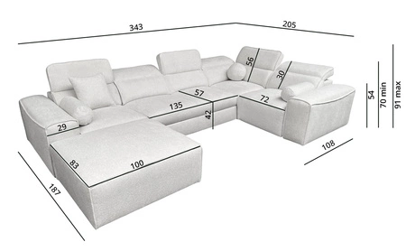 Ecksofa mit Schlaffunktion Viano IV grünes links Designer Ecksofa das sich perfekt in moderne Einrichtungen einfügt