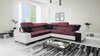 Ecksofa mit Schlaffunktion Alcamo III burgund/weiß links Funktions-Ecksofa mit Schublade in der Seite zwei Behälter für Bettzeug