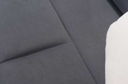 Ecksofa mit Schlaffunktion Elgin beige / weiß rechtes Ecksofa mit verstellbaren Kopfstützen praktische Schubladen in den Möbelseiten