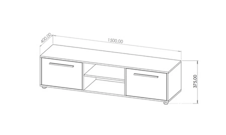 RTV-Schrank Maxione 150 cm weiß einfaches Design TV-Schrank mit Regal minimalistisches und universelles Design