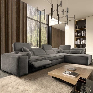 Ecksofa mit Schlaffunktion Viano XI Lux grau rechts Design-Ecksofa mit ausziehbarem Fußteil und Bettzeugstaufach