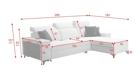 Ecksofa mit Schlaffunktion Kelly blau rechte Ecke Samt Komfort und Funktionalität Ecksofa mit Latten