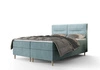 Boxspringbett Voltera 180x200 Türkis moderner skandinavischer Stil mit charakteristischem Kopfteil