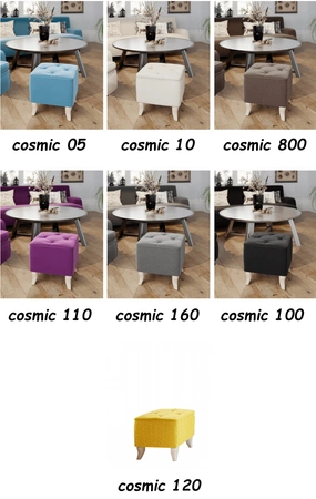 Milano pouffe idealer Hocker mit bequemer Sitzfläche zart gesteppt