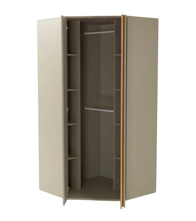 Eckkleiderschrank Paguro sandbeige / Eiche geölt modernes Design ABS-Finish Kleiderschrank für Jugendzimmer