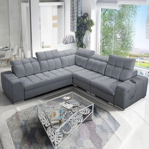 Ecksofa mit Schlaffunktion Luigi III grau rechts bequemes Ecksofa für das Wohnzimmer perfekt für die tägliche Entspannung