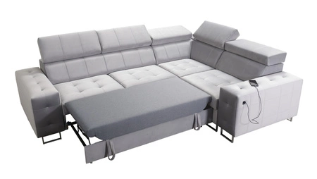 Ecksofa mit Schlaffunktion Hampton II schwarz rechts stilvolles Ecksofa weiche Polsterung Stoffart Samt