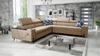 Ecksofa mit Schlaffunktion Belvi IV dunkelbeige links elegantes Ecksofa für Wohnzimmer praktischer Stauraum in Seitenwand