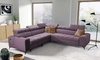 Ecksofa mit Schlaffunktion Bolmso III violett linkes Ecksofa mit Bettzeugcontainer Vollauszug in der Seite des Möbels