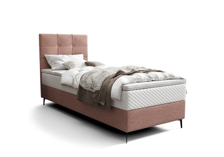 Boxspringbett Irvine 90x200 rosa stilvolles Bett mit Bettzeugablage und hohem Kopfteil besticht durch sein elegantes Design