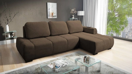 Ecksofa mit Schlaffunktion Gentle brown rechte Seite stilvolles Design Ecksofa-Bett, das sich durch seine abgerundete Form auszeichnet