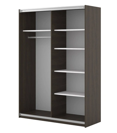 Schiebeschrank Niva 150 cm Eiche dunin geräumiger Kleiderschrank mit Lamellen dekoriert ist perfekt für Räume jeder Größe