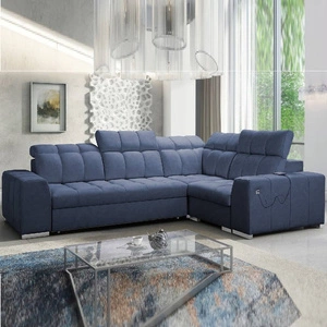 Ecksofa mit Schlaffunktion Luigi II blau rechtes Ecksofa mit Bettkasten für den alltäglichen Liegekomfort